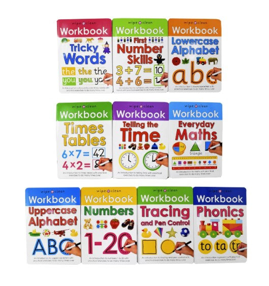 Wipe and Clean Workbooks Series 10 Books Collection Set (10 Books)