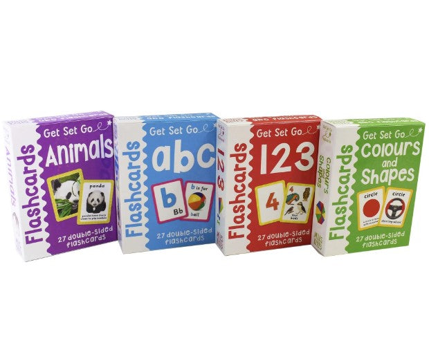 Flashcards pack - abc, 123, Animals, Colour & Shapes: Get Set Go (4 nos.)