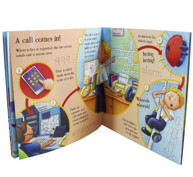 Let's Go to the Wipe Clean Collection Set 4 Books- Fire Station, Castle, Farm, Vet (4 Books)