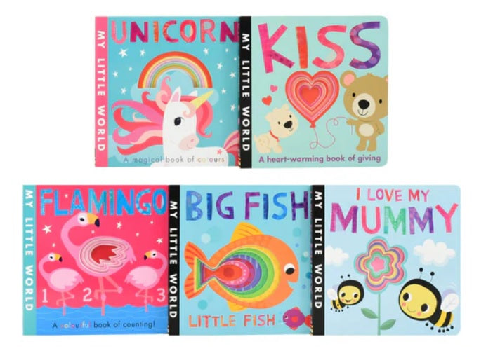 My Little World 5 Board Books (Big Fish,Flamingo,Love Mummy,Kiss,Unicorn) (5 Books 紙板書)