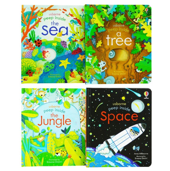 Usborne Peep Inside Collection - Gift Set (4 Books - Board Book 翻翻拉拉遊戲書)