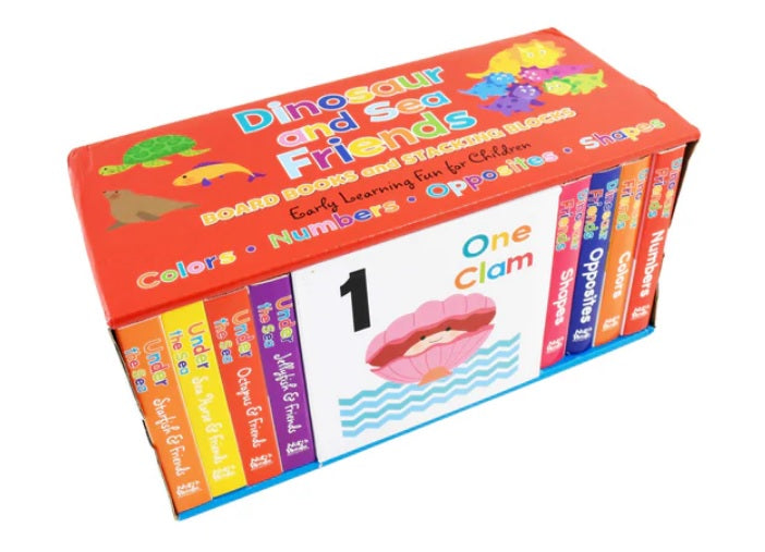 Dinosaur and Sea Friends Early Learning 8 Board Books and 5 Stacking Blocks (8 Books 紙板書)