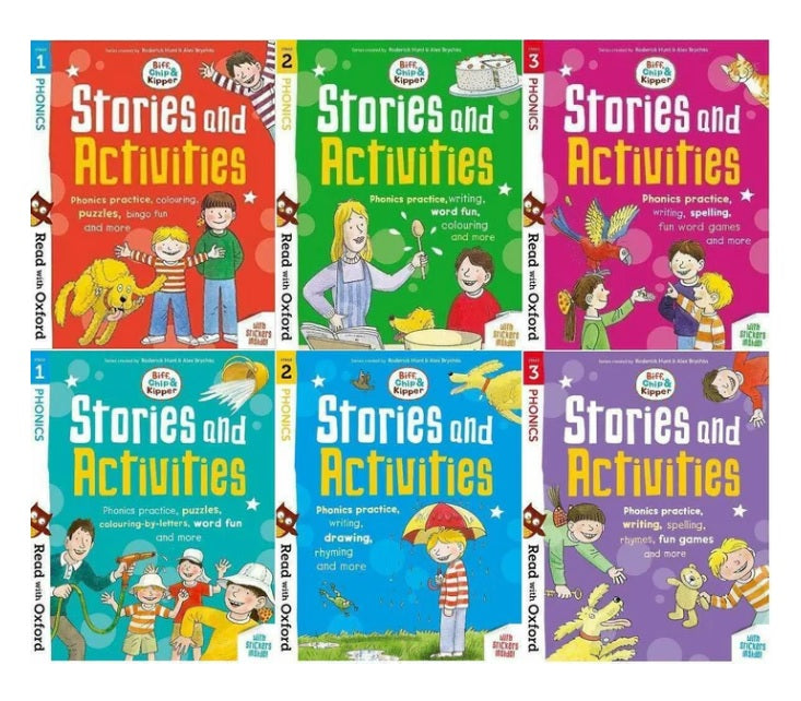 Biff, Chip and Kipper Phonics Stories & Activities: Read with Oxford Stages [1-3] (6 Books)